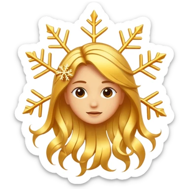 hair strand with sun and snowflake symbols sticker