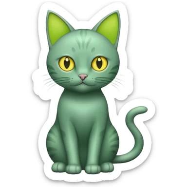 green cat full body sticker