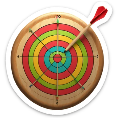 wooden dart board sticker