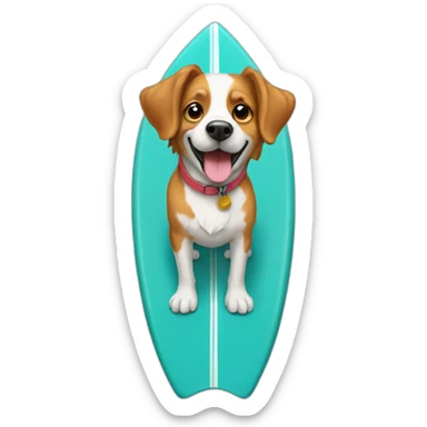 aussie dog on a surfboard sticker