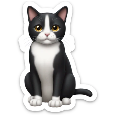 Small tuxedo short-haired cat sticker