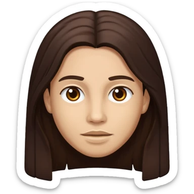 D.Woods with long dark brown hair sticker