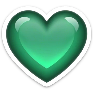 dark emerald heart inside heart outline sticker