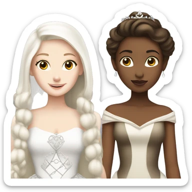 Princess white and brunette pale sticker