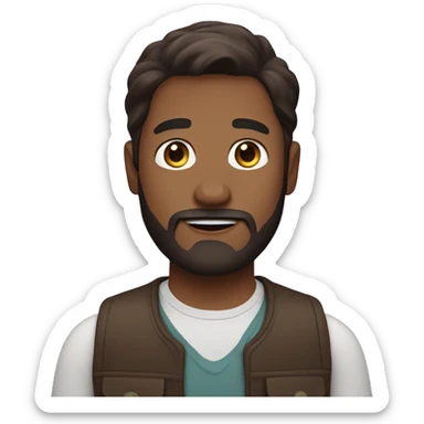 avatar for slack, man with beard and brown hair sticker