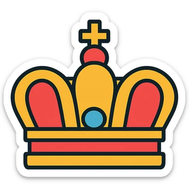 crown icon with color outline sticker