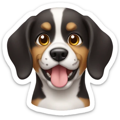 Dog with a calls sticker