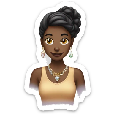 girl buying jewellery online sticker