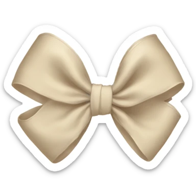 An aesthetic light beige sort of off-white bow sticker