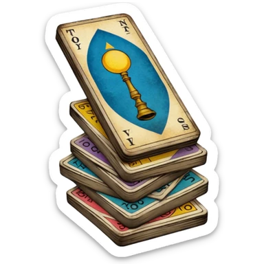 A small stack of tarot cards sticker