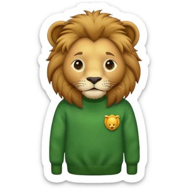 lion wearing green jumper sticker