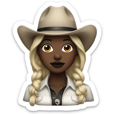 black cowgirl with dark lipstick  sticker