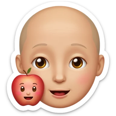 apple style emoji face, no hair, cheeks blushing from alcohol, silly and tipsy expression sticker