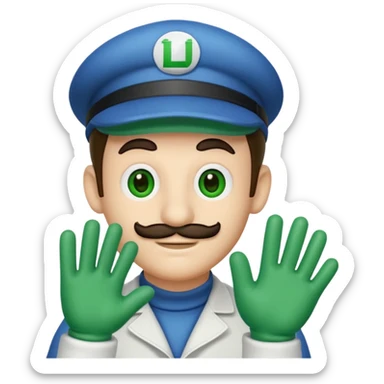 Luigi white gloves sticker