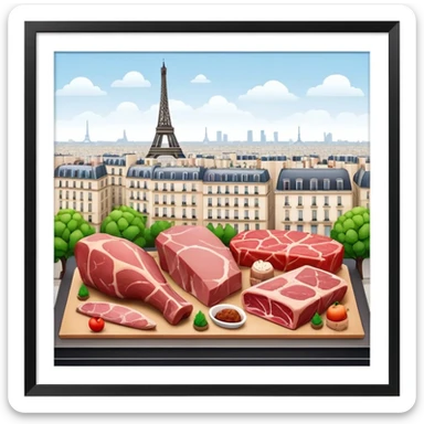  paris art gallery SPAM meat city landscape  sticker