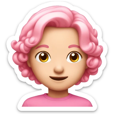 Very cute pink emoji sticker
