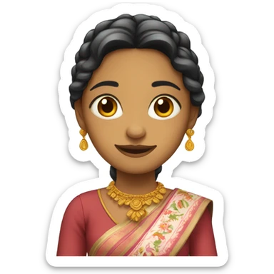 Fair Girl wearing Bengali dress  sticker