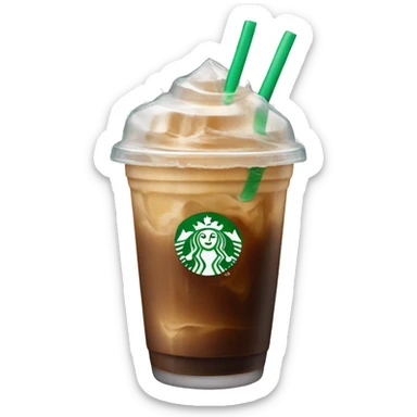 Starbuck ice coffee with ice cubes sticker