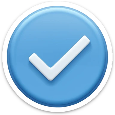 A blue circle 🔵 with white tick completely fit in.  sticker