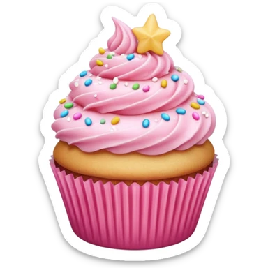 Cupcake with pink icing sticker