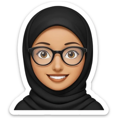madre con jafas arabe con un panuelo de color negro tapandole todo el cabello sticker