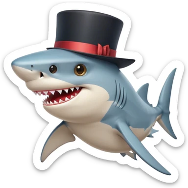 shark with tophat sticker