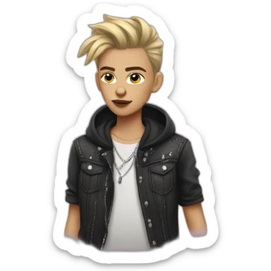 punk androgenous teenager sticker