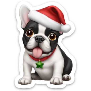 French bulldog Christmas  sticker