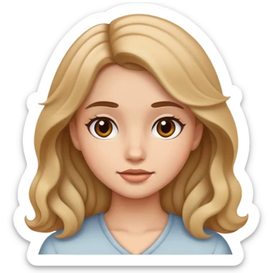 A girl with straight wavy hair sticker