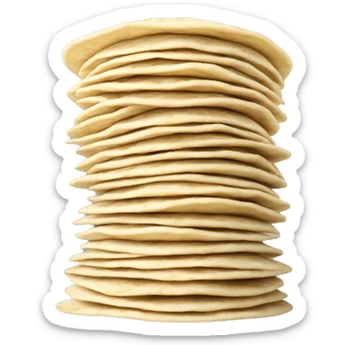 Stack of homemade flour tortillas with grill marks sticker