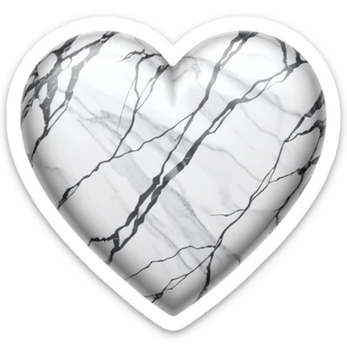 heart with marble texture sticker