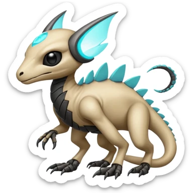 Futuristic Modern Epic Edgy Fakémon-Lombax-creature-hybrid Full Body sticker