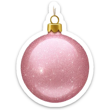 Light Pink glitter Christmas bauble sticker