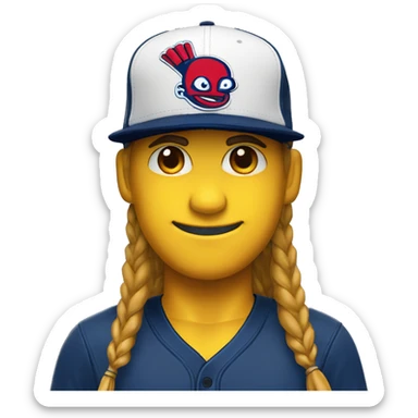 Chief Wahoo Baseball Fitted Hat that says KlayKapz sticker