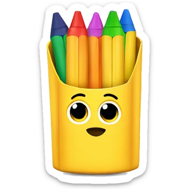 Yellow Crayon Box with 6 Crayons Inside sticker