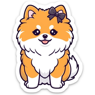 Pomerania con moño  sticker