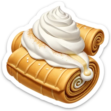 cornet roulé feuilleté à la creme sticker