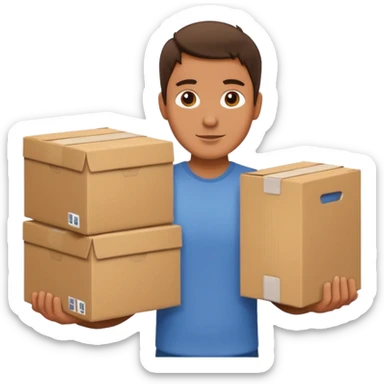 cargando cajas man sticker