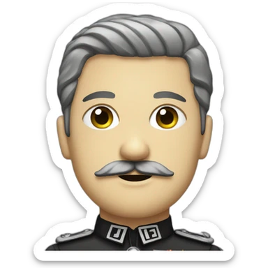 nazi leader with square mustache and emo hair sticker