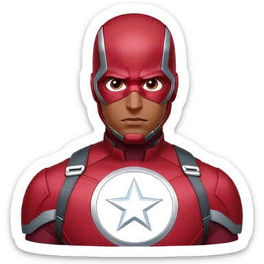 vision marvel half body with red face from captain america: civil war sticker