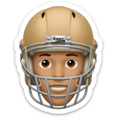 College football player helmet in light tan color  sticker