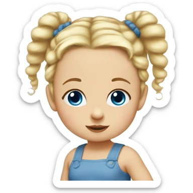 Blond baby girl- blueeyes-  messybun sticker