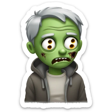 extremely tired person who looks like a zombie sticker