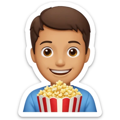 cucumber eating popcorn sticker