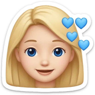 Head emoji clasic 🥰of love with blue hearts sticker