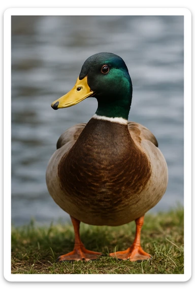 photorealistic realistic duck sticker