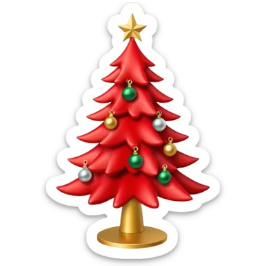 Red christmas tree sticker