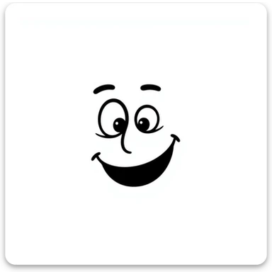 goofy classic emoji with sketchy lines, silly face sticker