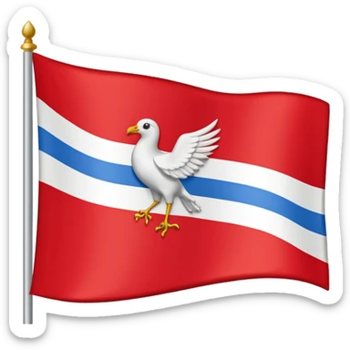 drapeau de Lorraine montrant les trois oiseaux blancs dans la bande rouge diagonale sticker