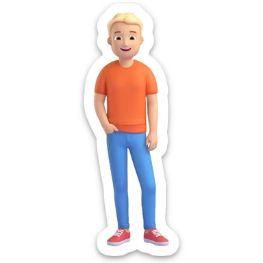a cheerful man smiling, casual appearance sticker